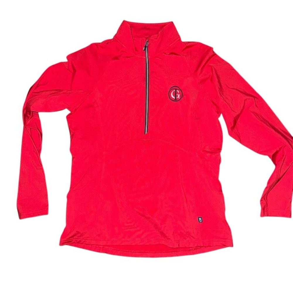 Cutter & Buck Women's Petite Quarter-Zip Pullover Red S‎ Casual golf embroidery